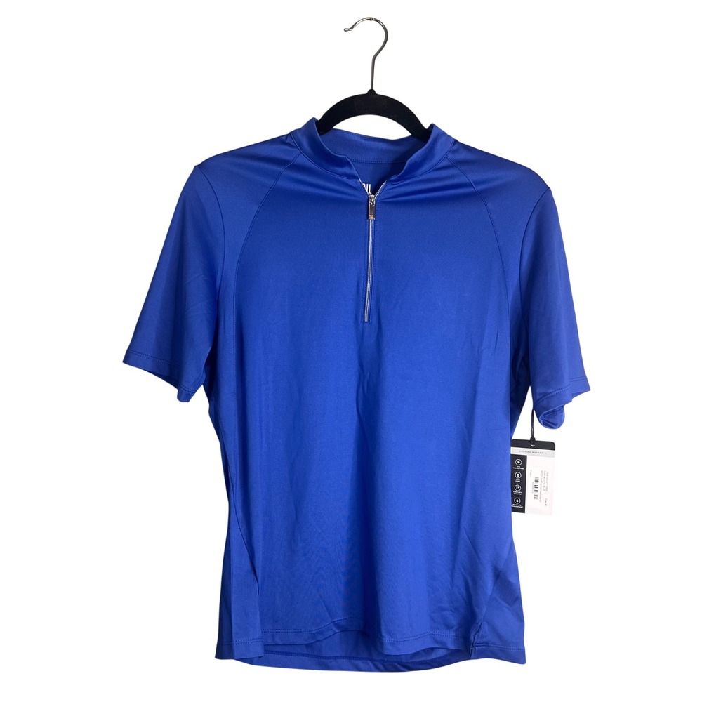 Tail Mitch Golf Top Womens Sz M Notched Collar Short Sleeve Zip UPF 50+ NWT